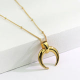 925 Silver Crescent Moon Pendant Necklace for Women Boho Jewelry