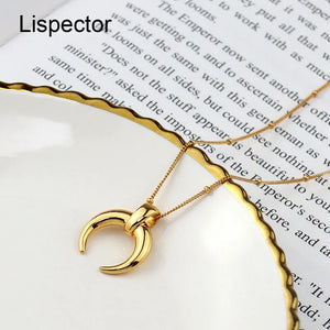 925 Silver Crescent Moon Pendant Necklace for Women Boho Jewelry