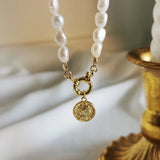 925 Silver Pearl Beads Chain Bracelet for Women Queen Pendant