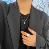 925 Silver Agate Pendant Crystal Necklace Jewelry