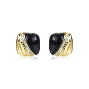 925 Silver Agate Zircon Stud Earrings for Women