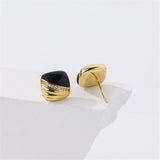 925 Silver Agate Zircon Stud Earrings for Women