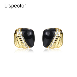 925 Silver Agate Zircon Stud Earrings for Women