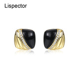 925 Silver Agate Zircon Stud Earrings for Women