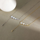 925 Silver Tassels Shell Circles Pendant Necklaces for Women