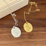 925 Silver Rose Flower Pendant Necklace Wedding Jewelry