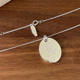 925 Silver Rose Flower Pendant Necklace Wedding Jewelry