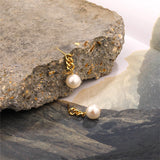 925 Silver Chain Pearl Drop Earrings for Women Jewelry