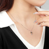 925 Silver Cross Pendant Necklace for Women Sweater Chain Female Jewelry