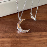 925 Silver Crescent Moon Necklace for Women Clavicle Chain Party Jewelry