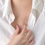 925 Silver Crescent Moon Necklace for Women Clavicle Chain Party Jewelry