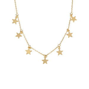 925 Silver Slim Star Choker Necklace for Women Clavicle Chain Jewelry