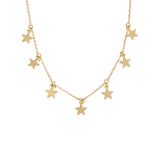 925 Silver Slim Star Choker Necklace for Women Clavicle Chain Jewelry