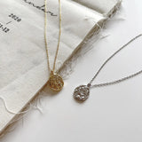 925 Sterling Silver French Oval Pendant Necklace for Women