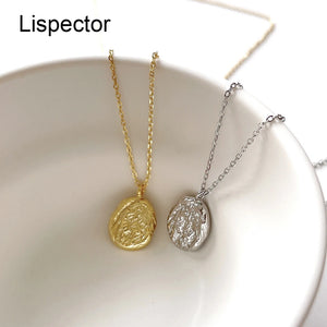 925 Sterling Silver French Oval Pendant Necklace for Women