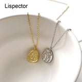 925 Sterling Silver French Oval Pendant Necklace for Women