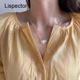 925 Silver Heart Pendant Necklace Natural Stone Couple Jewelry