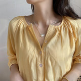 925 Silver Heart Pendant Necklace Natural Stone Couple Jewelry