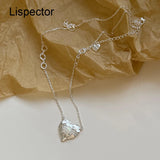 925 Silver Heart Pendant Necklace Natural Stone Couple Jewelry