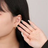 925 Silver Irregular Hoop Earrings Light Geometric Ear Party Jewelry