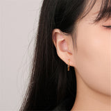 925 Silver Irregular Hoop Earrings Light Geometric Ear Party Jewelry