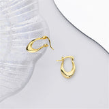 925 Silver Irregular Hoop Earrings Light Geometric Ear Party Jewelry