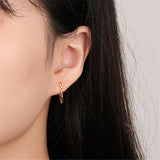 925 Silver Irregular Hoop Earrings Light Geometric Ear Party Jewelry