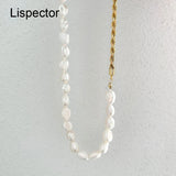 925 Silver Pearl Beads Choker Necklace for Women Twisted Chain Necklaces