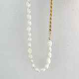 925 Silver Pearl Beads Choker Necklace for Women Twisted Chain Necklaces
