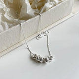 925 Silver Circle Pendant Necklace Women Box Chain Minimalist Female Jewelry