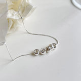 925 Silver Circle Pendant Necklace Women Box Chain Minimalist Female Jewelry