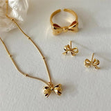 925 Silver Bowknot Pendant Necklace for Women Clavicle Chain