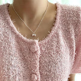 925 Silver Bowknot Pendant Necklace for Women Clavicle Chain