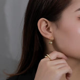 925 Silver Double Heart Stud Earrings for Women