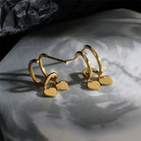 925 Silver Double Heart Stud Earrings for Women