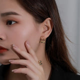 925 Silver Double Heart Stud Earrings for Women