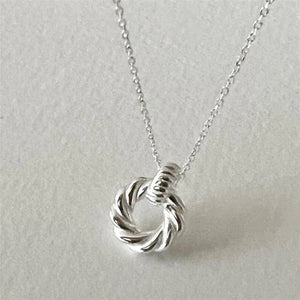 925 Silver Round Pendant Necklaces Vintage Chain Necklace