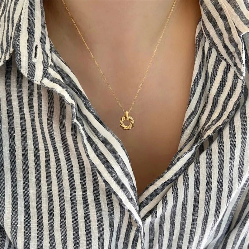 925 Silver Round Pendant Necklaces Vintage Chain Necklace