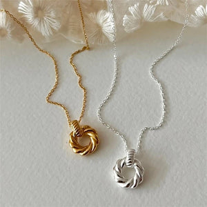 925 Silver Round Pendant Necklaces Vintage Chain Necklace