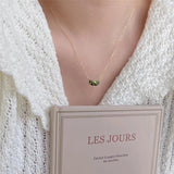925 Silver Green Zircon Heart Necklace