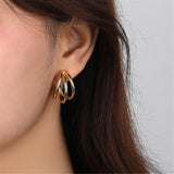 925 Silver Hollow Stud Earrings for Women