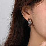 925 Silver Hollow Stud Earrings for Women