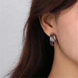 925 Silver Hollow Stud Earrings for Women