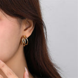 925 Silver Hollow Stud Earrings for Women