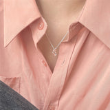 925 Sterling Silver Love Heart Pendant Necklace Female Jewelry