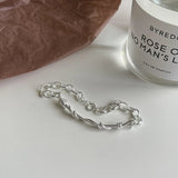 925 Silver Chain Bracelets for Women Geometric Bangle Jewelry