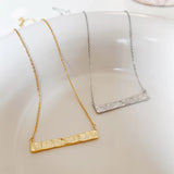 925 Silver Irregular Strip Pendant Necklace Light Chain Couple Jewelry