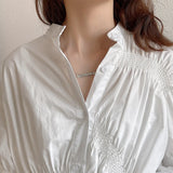 925 Silver Irregular Strip Pendant Necklace Light Chain Couple Jewelry