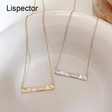 925 Silver Irregular Strip Pendant Necklace Light Chain Couple Jewelry
