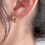 925 Silver Knotted Stud Earrings Geometric Irregular Female Jewelry